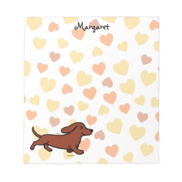 Personlig Dachshund Running Tecknad Anteckningsblock