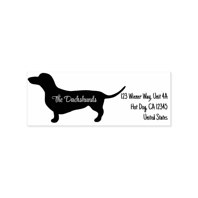 Personlig Dachshund Silhouette med Namn Stämpel (Stämplad)