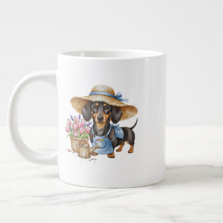 Personlig Dachshund Trädgård Specialmugg Jumbo Mugg