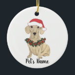 Personlig Dachshund (utjämnad, Cream Fawn Tan) Julgransprydnad Keramik<br><div class="desc">Gör den trevliga listan i år med en personlig av ditt favoritlilla mjuka kräldachshund själv! För de sötaste gåvorna parar du den med ett matchande konsttryck eller ett annat objekt från min samling!</div>
