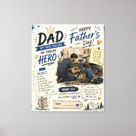 Personlig Dad Hero Fars Dag Canvas