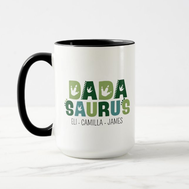 Personlig Dadasaurus-mugg, Anpassad Dino-tema  Mugg (Vänster)