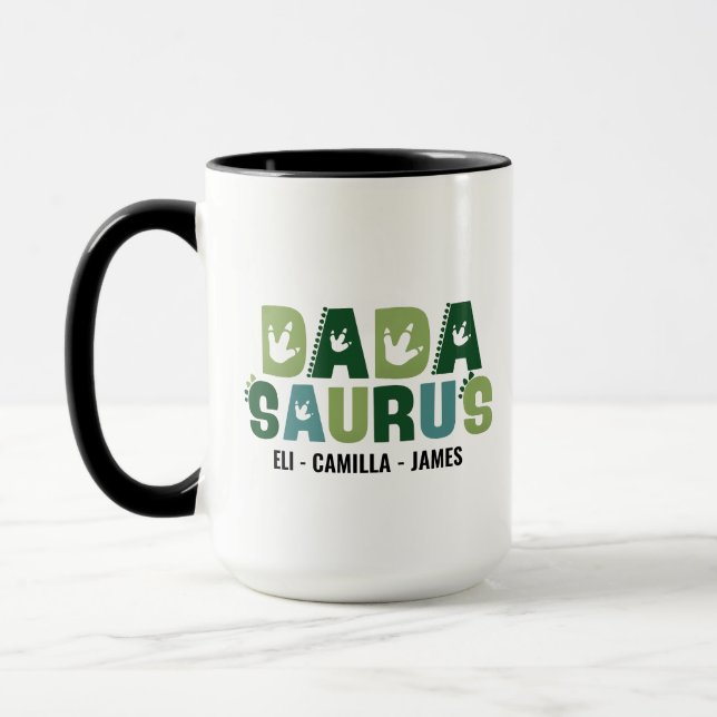 Personlig Dadasaurus-mugg, Anpassad Dino-tema  Mugg (Vänster)
