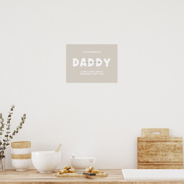 Personlig Daddy Bold Typografi Fars Dag Poster (Kök)
