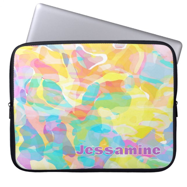 Personlig Daffodil Gult Pastel Abstrakt Laptop Fodral (Framsidan)