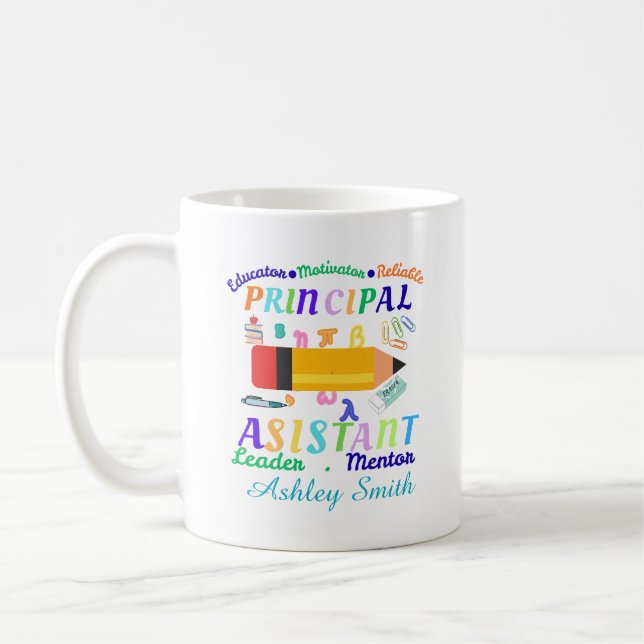 Personlig dag för huvudadministratör assistent lär kaffemugg (Vänster)