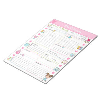 Personlig daglig planerare för lärare Notepad Söt Anteckningsblock
