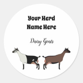 Personlig Dairy Goat Sticker Runt Klistermärke