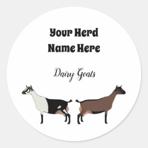 Personlig Dairy Goat Sticker Runt Klistermärke
