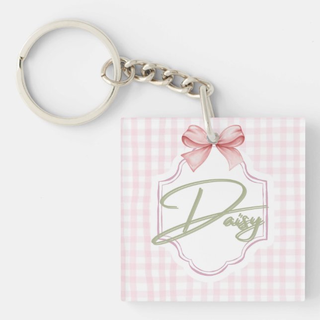 Personlig Daisy Flicka Nursery Bow&Gingham (Framsidan)
