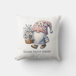 Personlig Daisy Flower Gnome Cute Whimsical Kudde