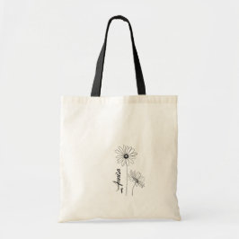Personlig Daisy Tote Bag med Namn Tygkasse