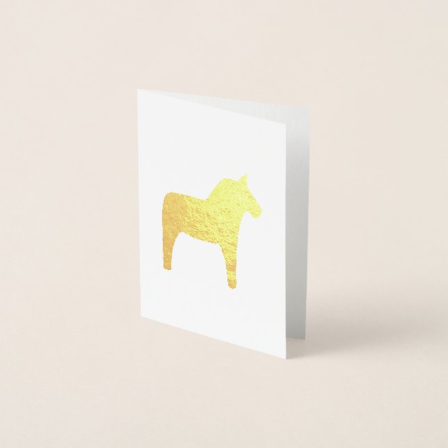 Personlig Dala Horse Guld Folierat Kort (Framsida)