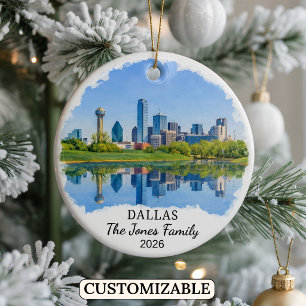 Personlig Dallas-ornament, Anpassad Texas Julgransprydnad Keramik