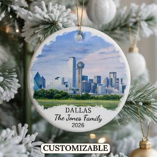 Personlig Dallas-ornament, Anpassad Texas Julgransprydnad Keramik