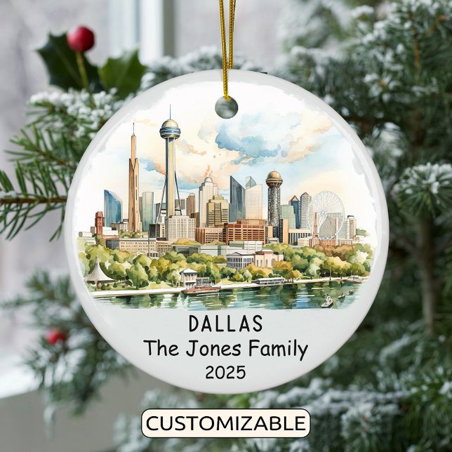 Personlig Dallas Ornament, Texas Julgransprydnad Keramik (Skapare uppladdad)