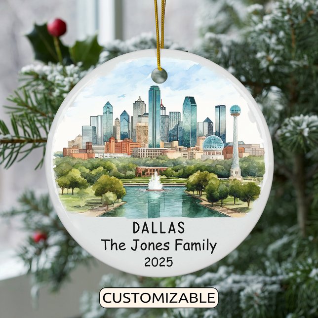Personlig Dallas Ornament, Texas Julgransprydnad Keramik (Skapare uppladdad)