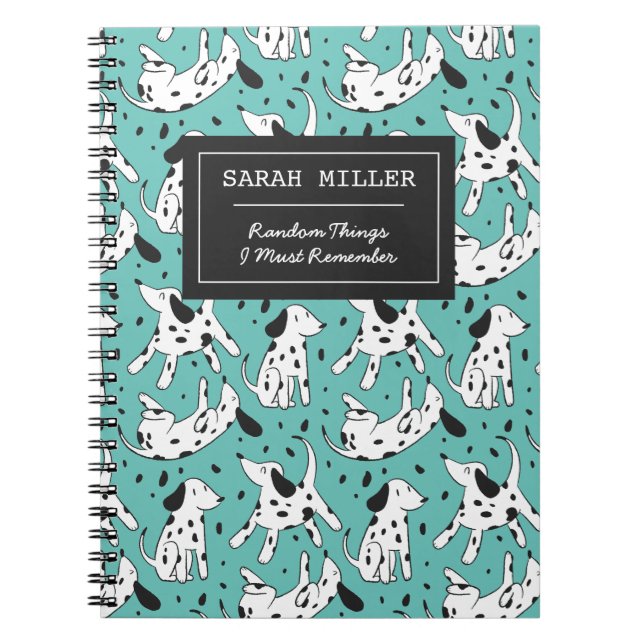 Personlig Dalmatien Doodle Mönster Hund älskare Anteckningsbok (Framsidan)