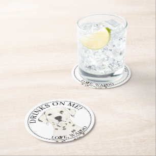 Personlig Dalmatien Hund Bröllop Underlägg Papper Rund