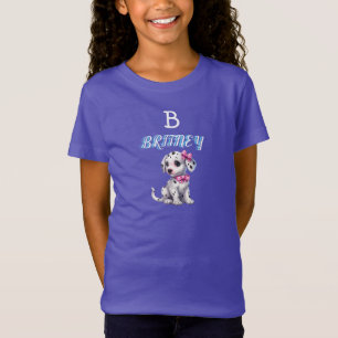 Personlig Dalmatien Puppy Monogram T-- T Shirt