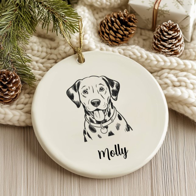 Personlig dalmatiner hund jul julgransprydnad keramik (Skapare uppladdad)