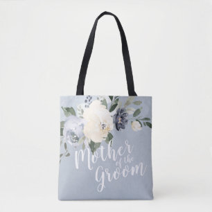Personlig Dammblått blommigt mor i groomen Tygkasse