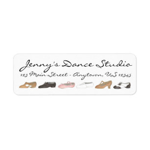 Personlig Dance Shoes Teacher Studio-etiketter Returadress Etikett