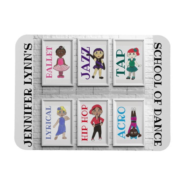 Personlig Dance Studio Teacher Ballet Tap Jazz Magnet (Horisontell)