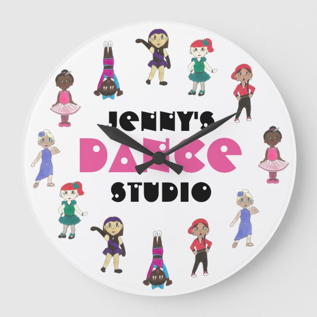 Personlig Dance Studio Teacher Ballet Tap Jazz Stor Klocka (Framsida)