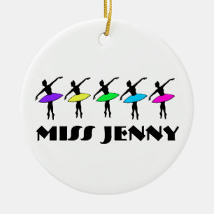 Personlig Dance Teacher Ballet Ballerina Pointe Julgransprydnad Keramik