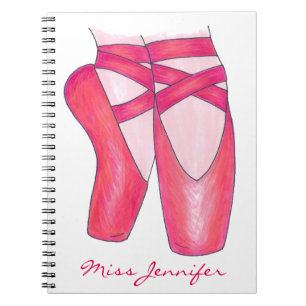 Personlig Dance Teacher Ballet Shoes - bärbar dato Anteckningsbok Med Spiral