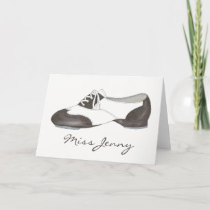 Personlig Dance Teacher Gift Tap Oxford Shoe Kort