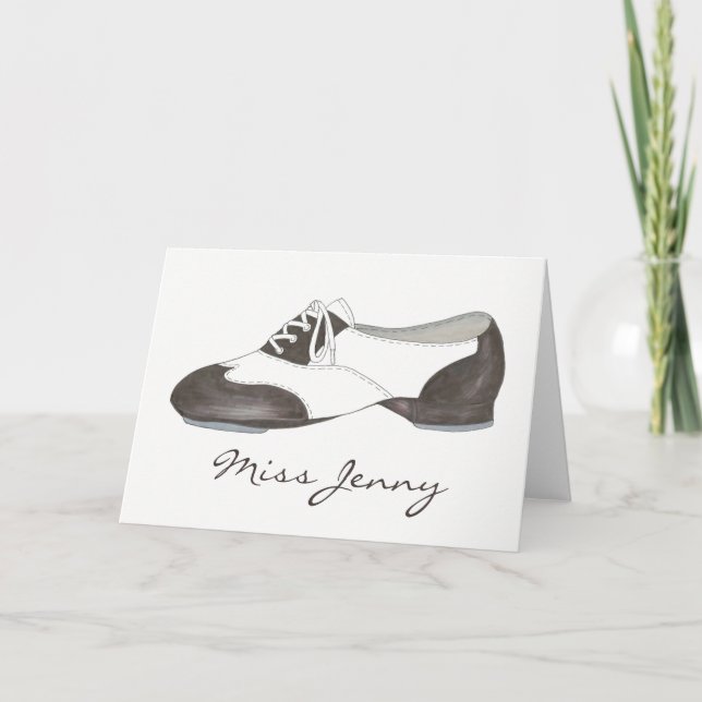 Personlig Dance Teacher Gift Tap Oxford Shoe Kort (Framsida)