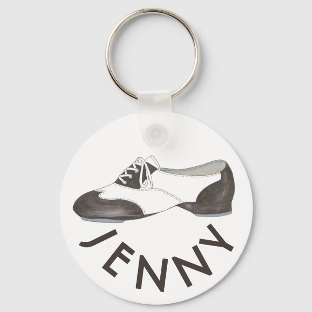 Personlig Dance Teacher Gift Tap Oxford Shoe Nyckelring (Framsida)