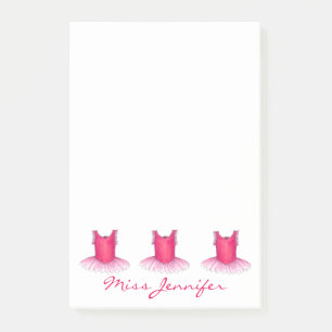 Personlig Dance Teacher Rosa Ballet Tutu Dancer Post-it Block