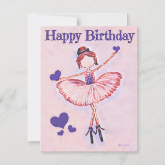 Personlig dancer Birthday Card ballerina