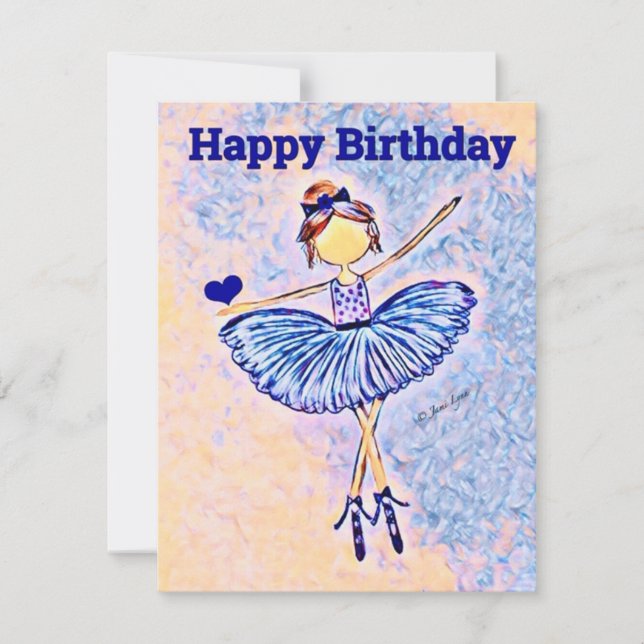 Personlig dancer Birthday Card ballerina (Framsida)