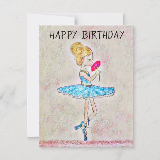Personlig dancer Birthday Card ballerina (Framsida)