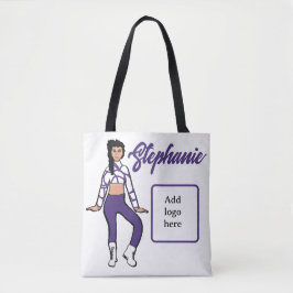 Personlig Dancer Tote ( Grape White) Tygkasse