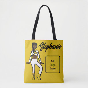 Personlig Dancer Tote (Lemon White) Tygkasse