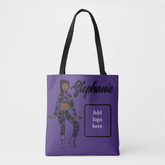 Personlig Dancer Tote (Lila Black) Tygkasse (Framsida)
