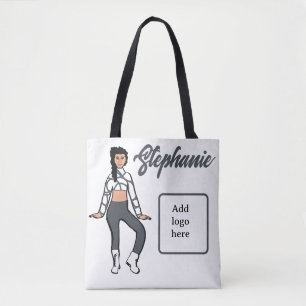 Personlig Dancer Tote ( Stone White) Tygkasse