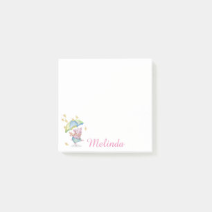 Personlig Dancing Autumn Piggy & Umbrella Post-it Block