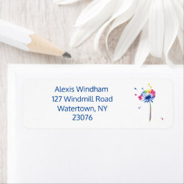 Personlig Dandelion Returadress Etikett