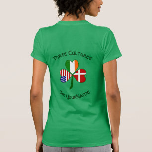 Personlig Danmark Irland USA Shamrock Kvinnor T Shirt