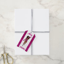 Personlig dansarpresentetikett Fuschia A