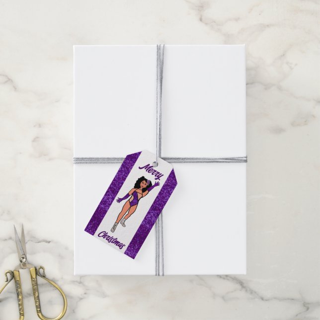 Personlig dansarpresentetikett lila B Presentetikett (Med Snöre)