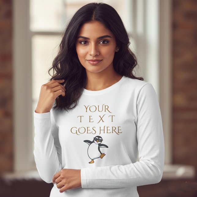 Personlig Danuta Penguin Anpassningsbar Text T Shirt (Skapare uppladdad)