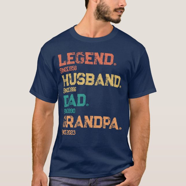 Personlig Data - Legend Make Pappa Grandpa T Shirt (Framsida)