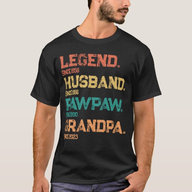 Personlig Data Legend Make Pawpaw Grandpa T Shirt (Framsida)